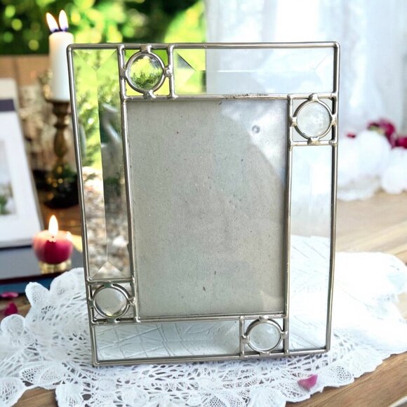 Geometric Glass & Metal Picture Frame 5" x 7" - Picture 12 of 13